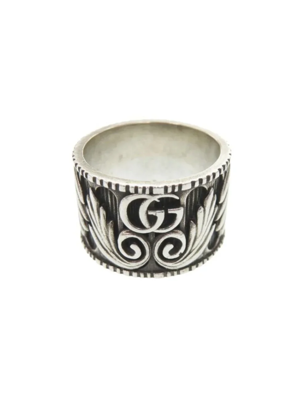 Gucci Double Leaf Motif 925 Sterling Silver Ring
